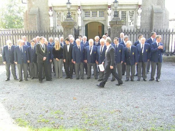The choir assembled outside the Town Hall on Sunday